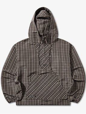 😷2025 UMBRO X SLAMJAM CHECKED MASKED ANORAK NWT MENS XL - DK BRN & BEIGE 😷